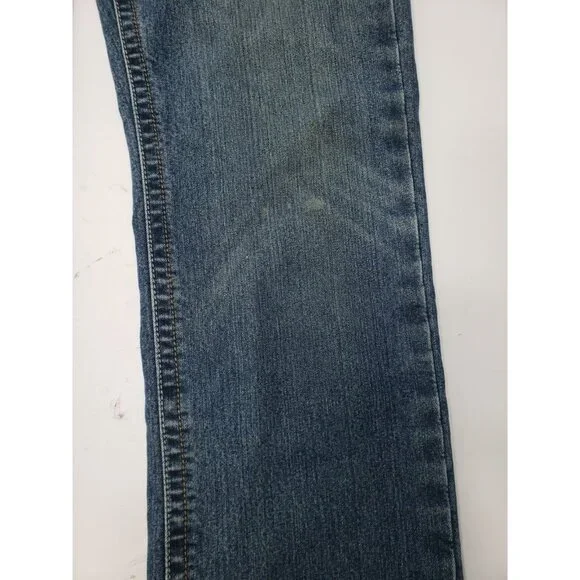Ariat Men’s M4 Low Rise Dark Wash Denim Blue Boot Cut Jeans Size 34/34 MX12FA16 - Picture 8 of 16